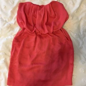 Coral Strapless Dress
